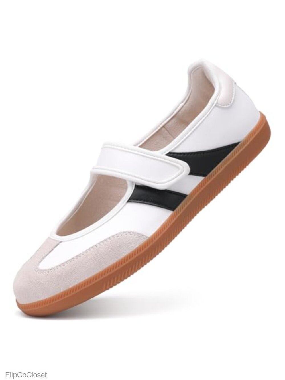 Retro Mary Jane Sneakers Faux Leather Slip-On Walking Flats